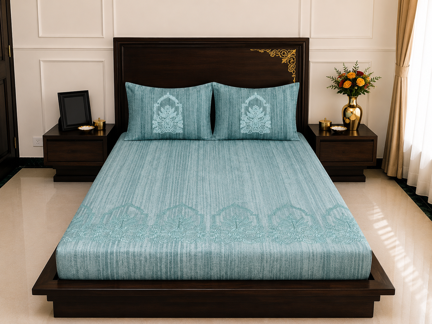 Harmony Printed Sheet Set | Aqua Serenity | 300 Thread Count