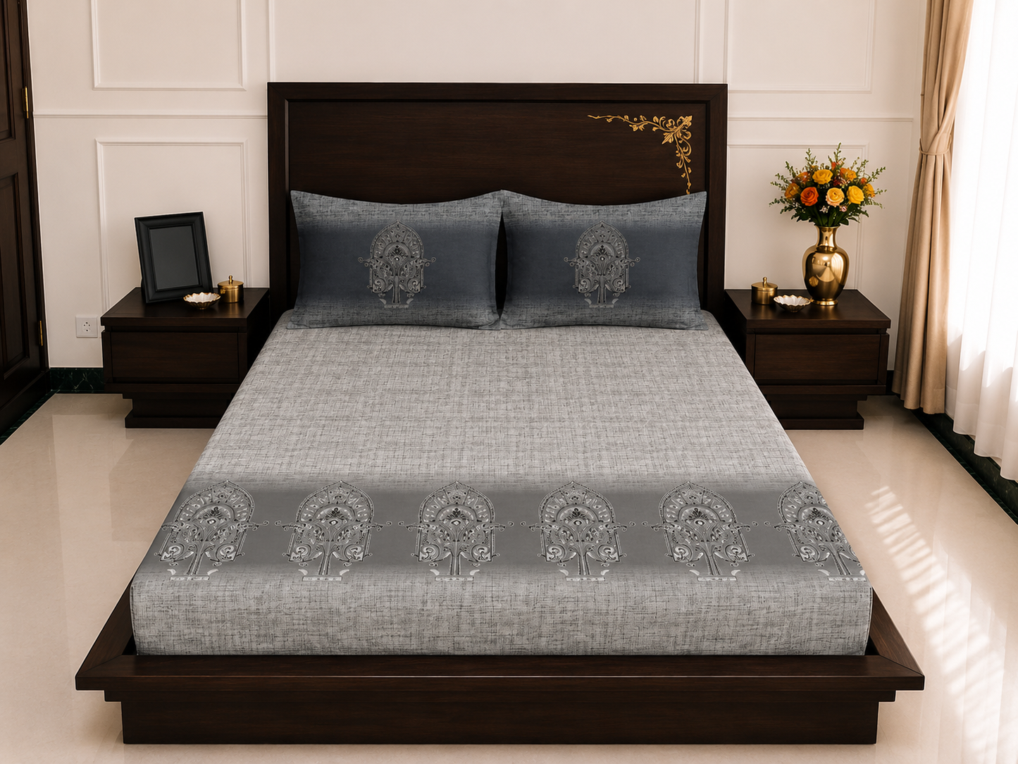 Harmony Printed Sheet Set | Ashwood Elegance | 300 Thread Count