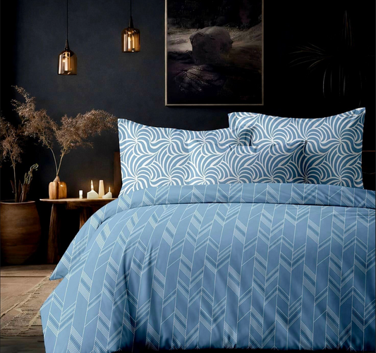 Regal Printed Sheet Set | Azure Wave | 300 Thread Count
