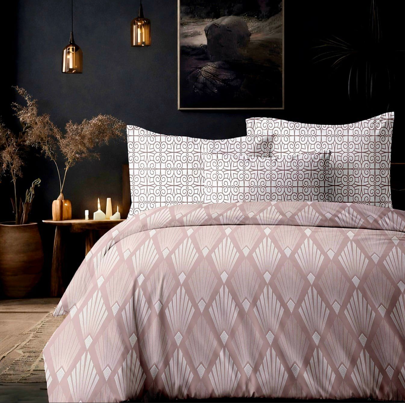 Regal Printed Sheet Set | Blush Deco | 300 Thread Count