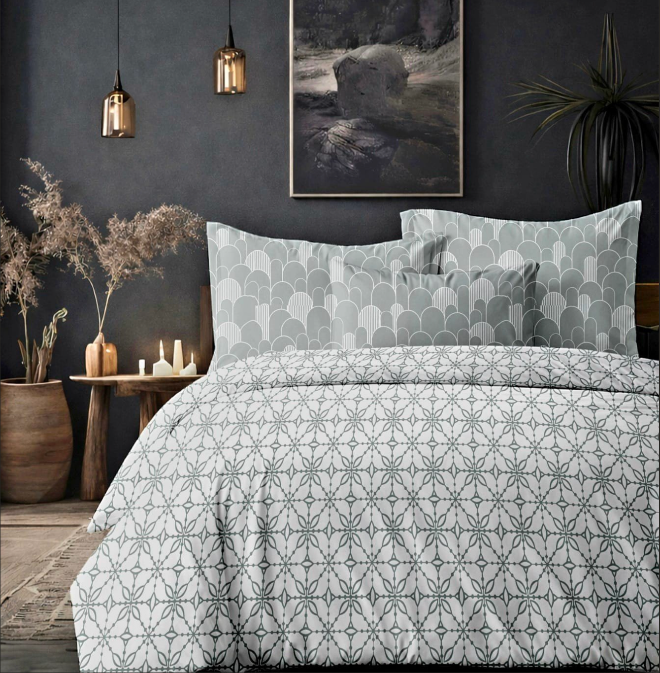 Regal Printed Sheet Set | Silver Mist | 300 Thread Count