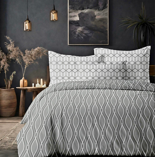 Regal Printed Sheet Set | Graphite Luxe | 300 Thread Count